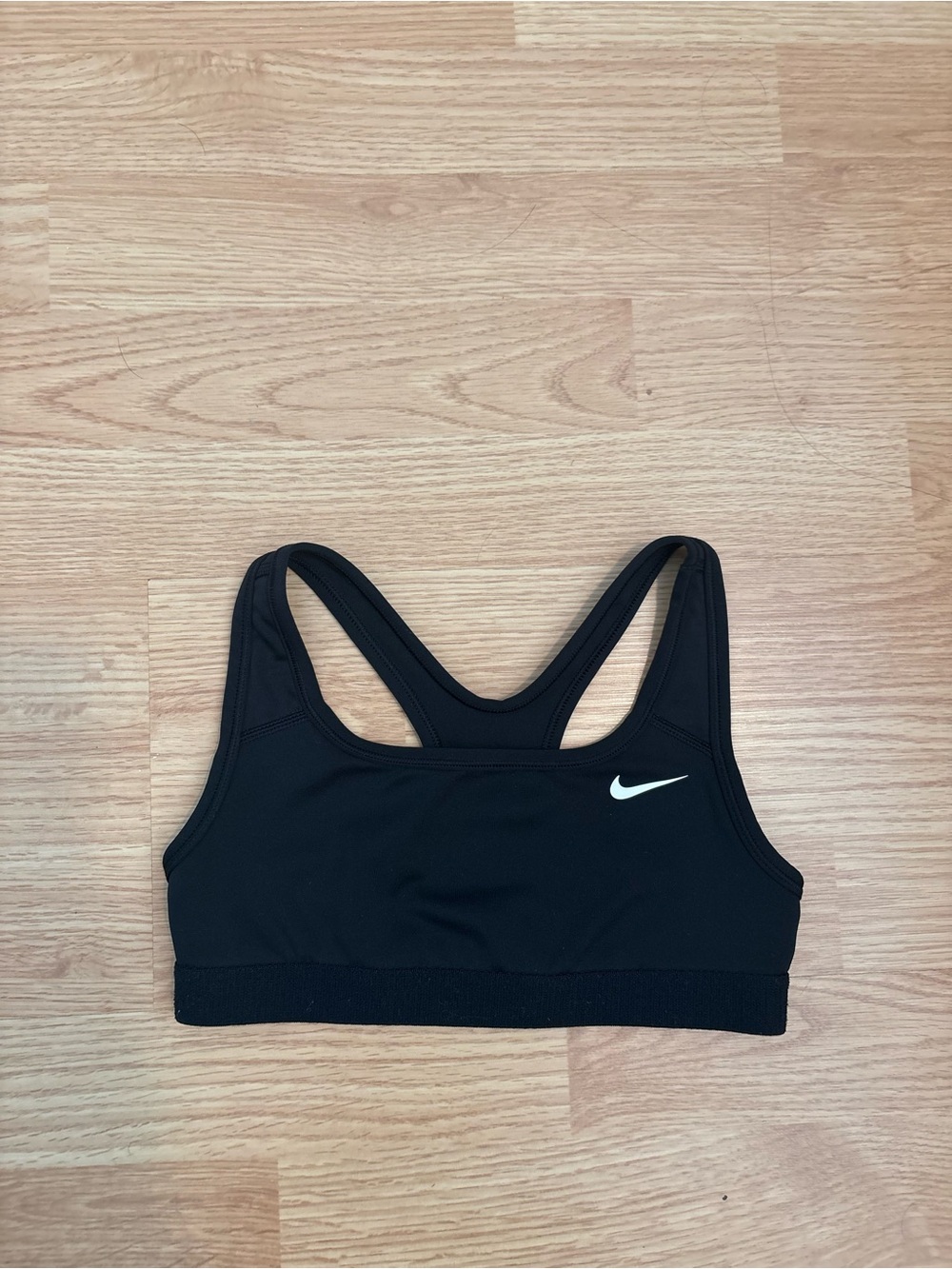 Nike Black Sports Bra with White Swoosh - Racerback Support